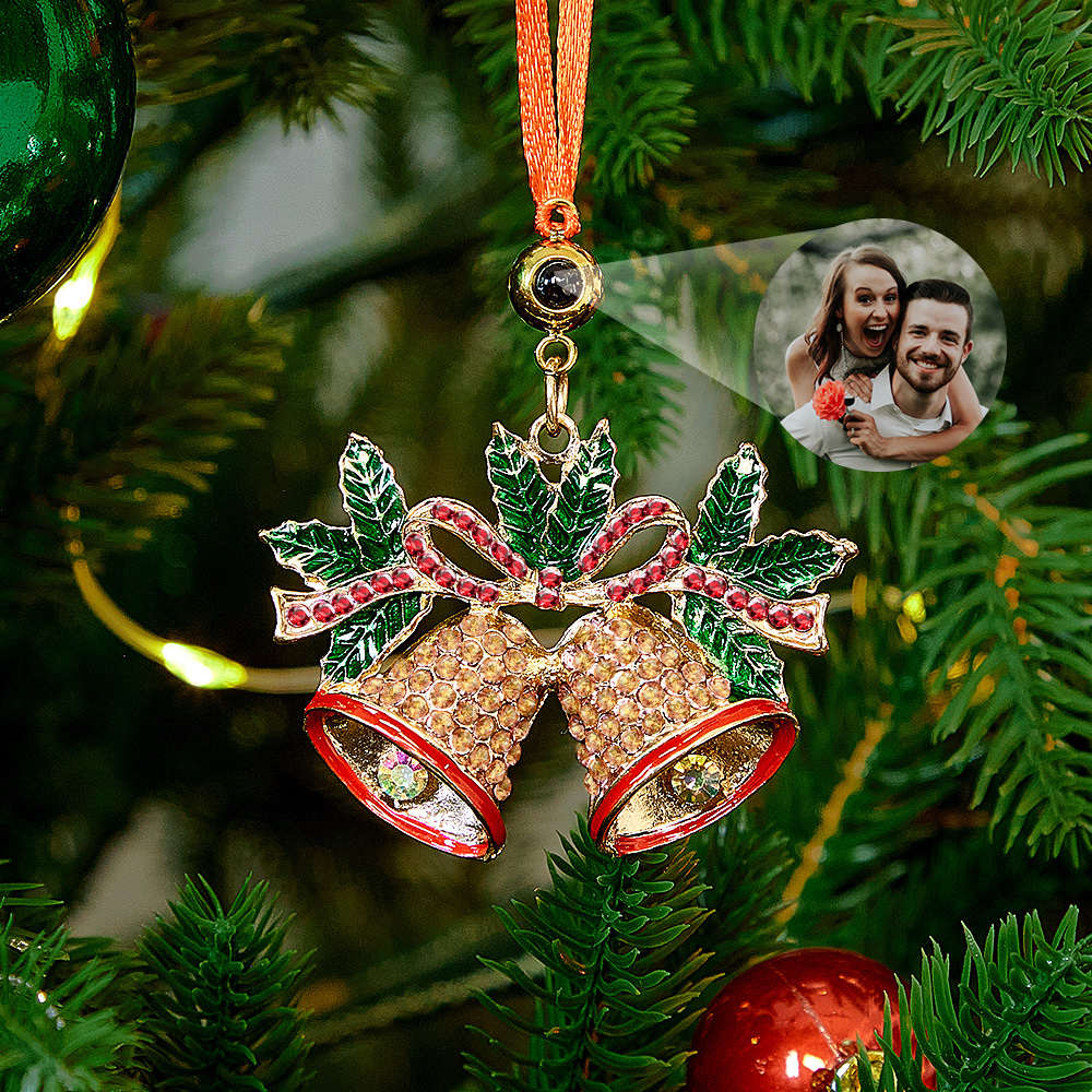 Custom Christmas Projection Bell Ornament with Custom Photo Gift for Christmas