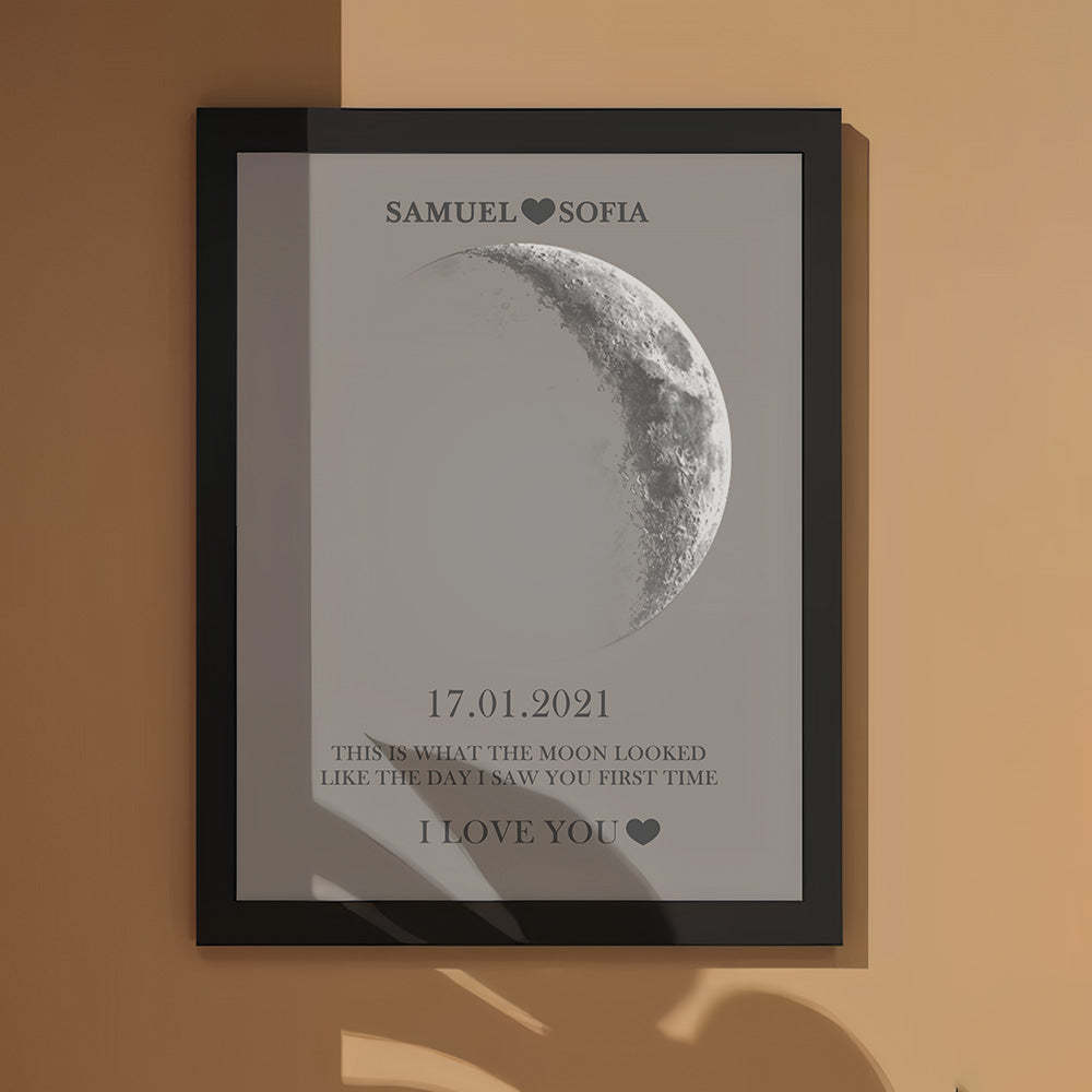 Custom Moon Phase Print Frame Anniversary Gifts for Her - Myphotomugs