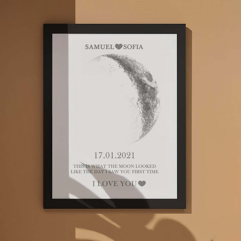 Custom Moon Phase Print Frame Anniversary Gifts for Her - Myphotomugs
