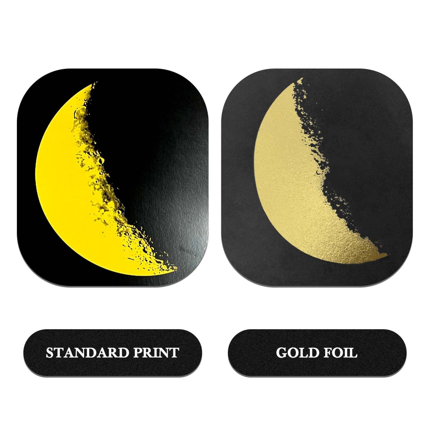 Custom Moon Phase and Names Foil Print Wooden Frame with Your Text