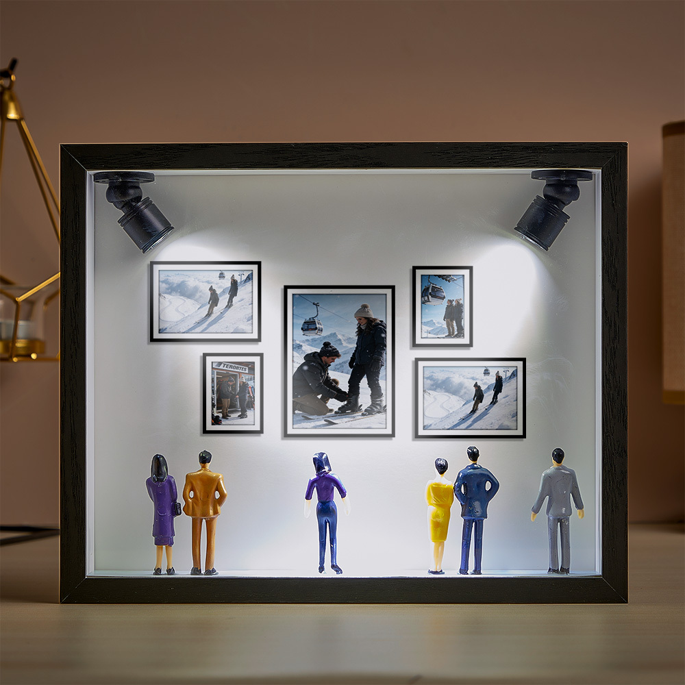 Custom Photo Mini Art Gallery Frame Personalized Museum of Us Frame Unique and Meaningful Gift for Her or Him - MyCameraRollKeychain