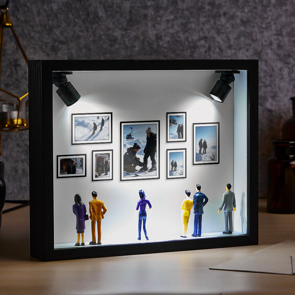 Custom Photo Mini Art Gallery Frame Personalized Museum of Us Frame Unique and Meaningful Gift for Her or Him - MyCameraRollKeychain