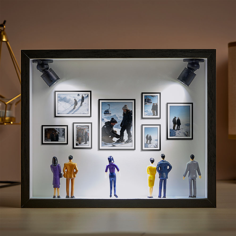 Custom Photo Mini Art Gallery Frame Personalized Museum of Us Frame Unique and Meaningful Gift for Her or Him - MyCameraRollKeychain