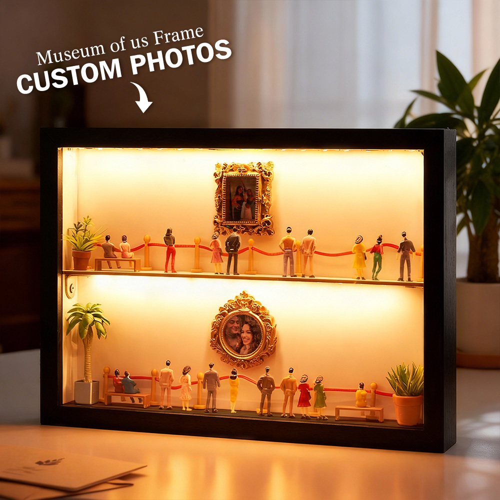 Personalized Museum of Us Frame Custom Photo Couples Gift for Her Mini Museum Gifts Best Valentine's Day Gifts - MyCameraRollKeychain