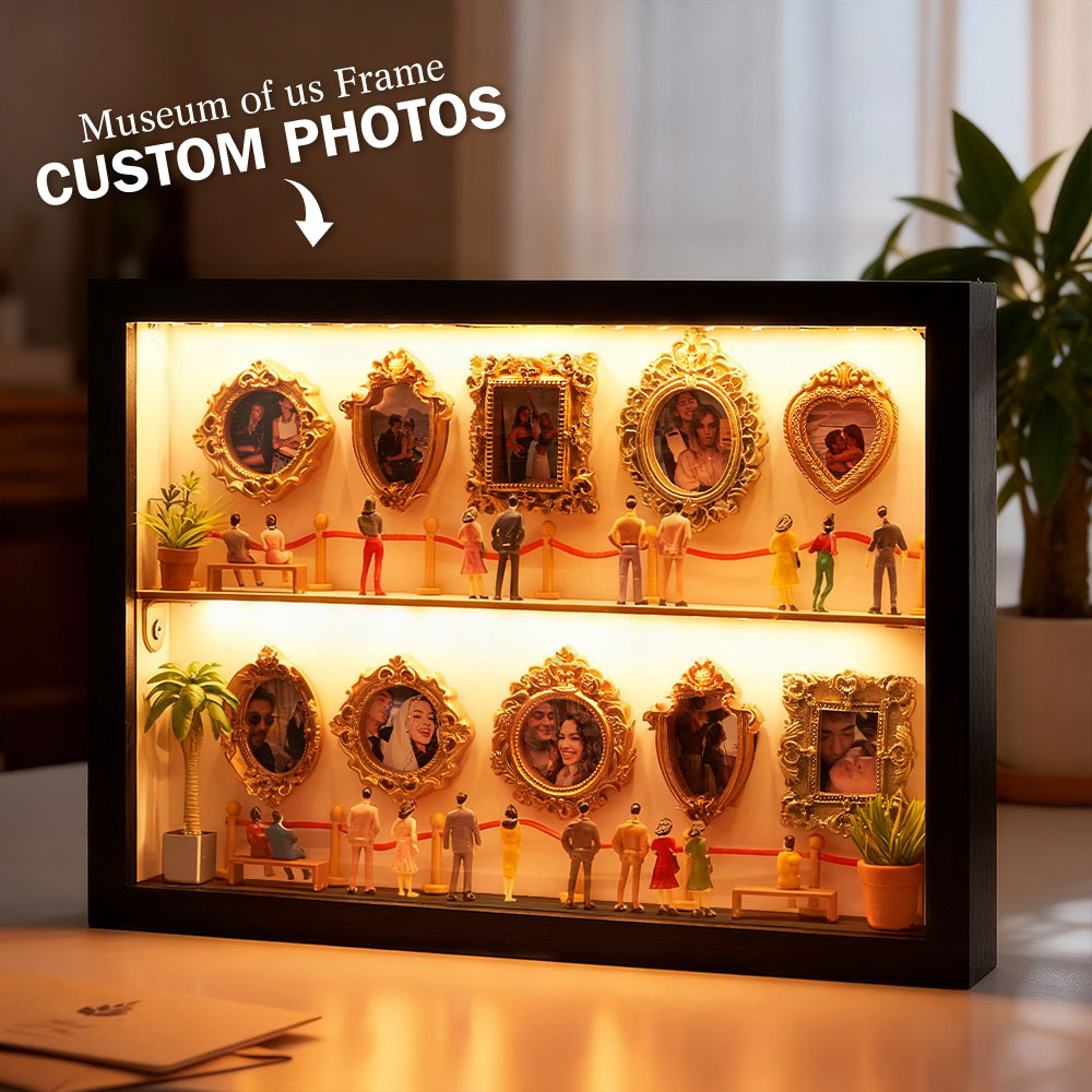 Personalized Museum of Us Frame Custom Photo Couples Gift for Her Mini Museum Gifts Best Valentine's Day Gifts - MyCameraRollKeychain