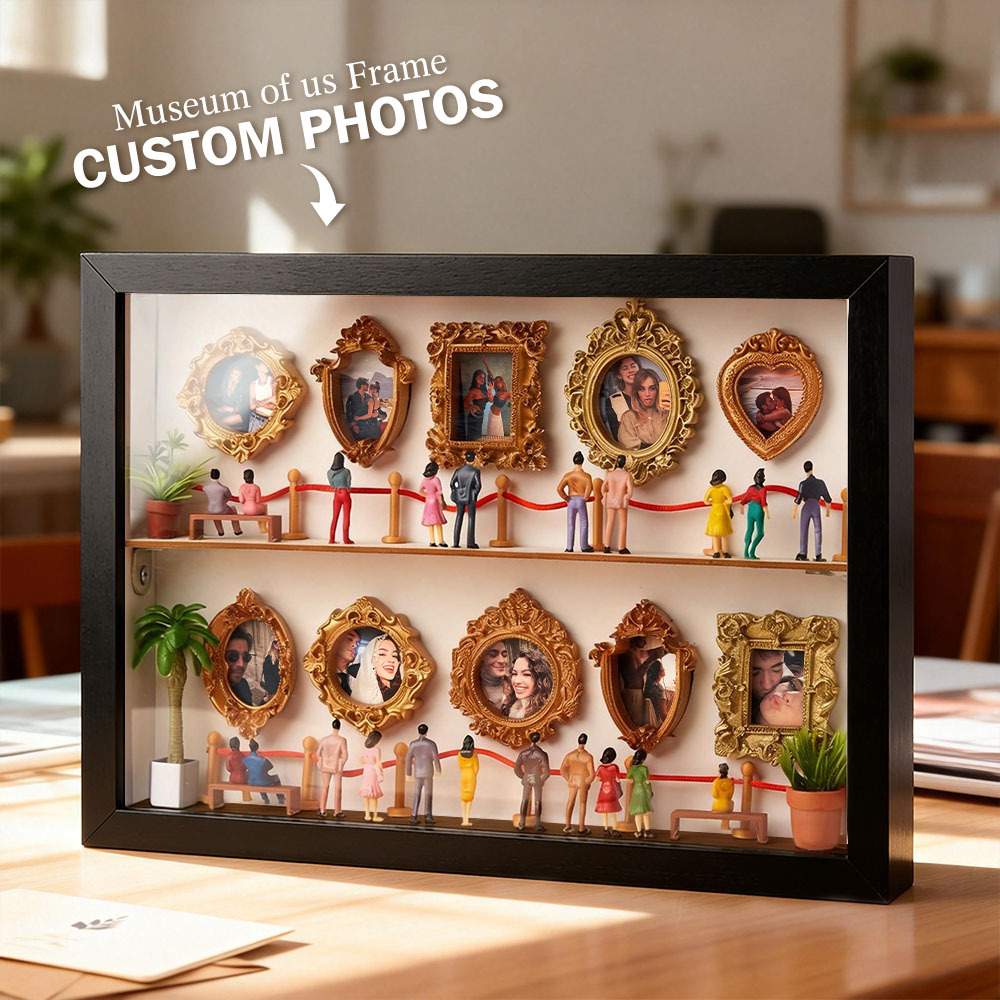 Personalized Museum of Us Frame Custom Photo Couples Gift for Her Mini Museum Gifts Best Valentine's Day Gifts - MyCameraRollKeychain