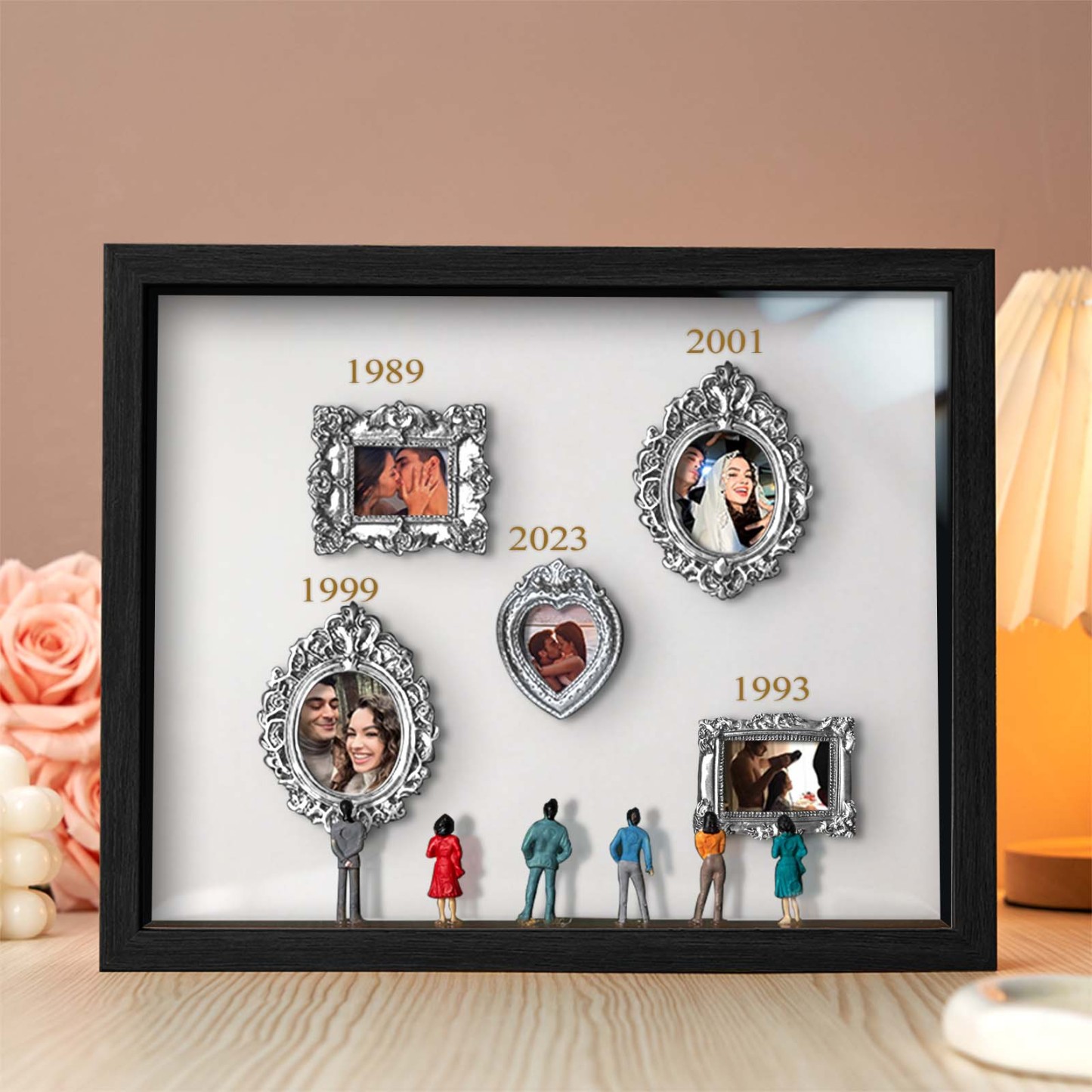 Custom Photo & Year Museum of Us Frame Gift for Someone You Love Cute Miniature Museum Gifts Meaningful Gift Family Gifts - MyCameraRollKeychain