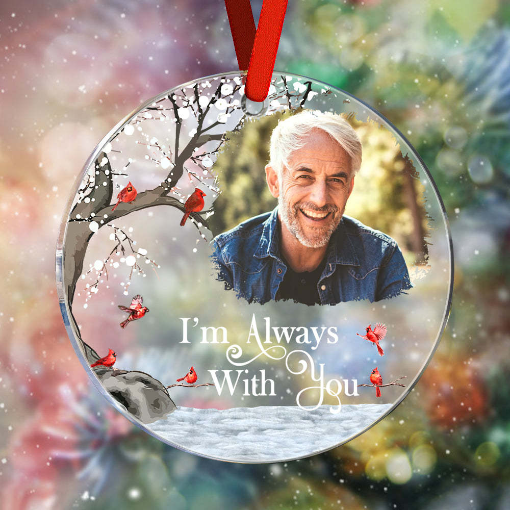 Personalized Memorial Ornament with Photo Christmas Ornament Memorial Gift for Family or Friends - MyCameraRollKeychain
