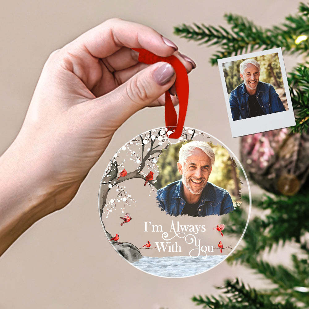 Personalized Memorial Ornament with Photo Christmas Ornament Memorial Gift for Family or Friends - MyCameraRollKeychain
