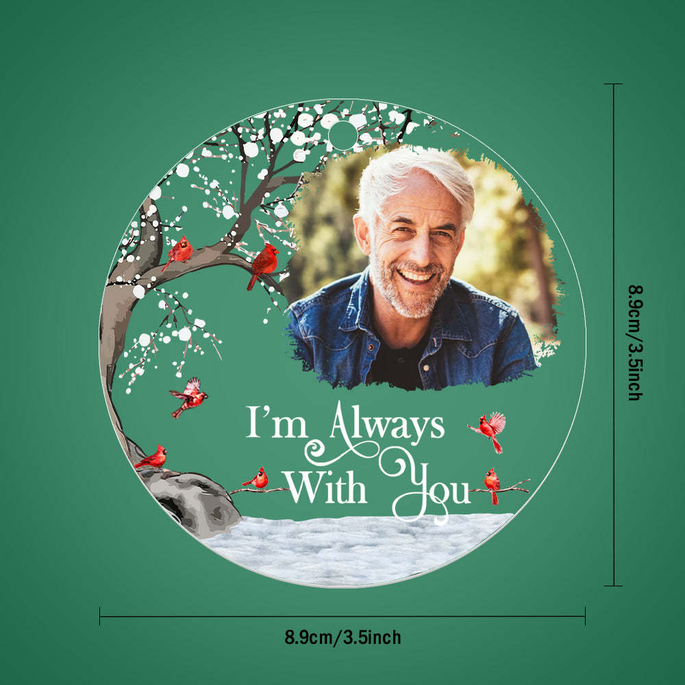 Personalized Memorial Ornament with Photo Christmas Ornament Memorial Gift for Family or Friends - MyCameraRollKeychain