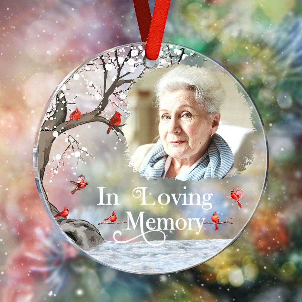 Personalized Memorial Ornament with Photo Christmas Ornament Memorial Gift for Family or Friends - MyCameraRollKeychain