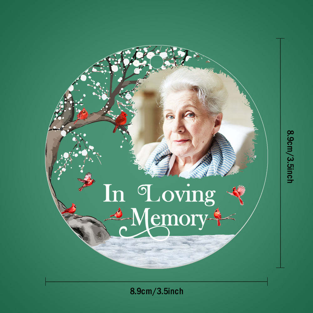 Personalized Memorial Ornament with Photo Christmas Ornament Memorial Gift for Family or Friends - MyCameraRollKeychain