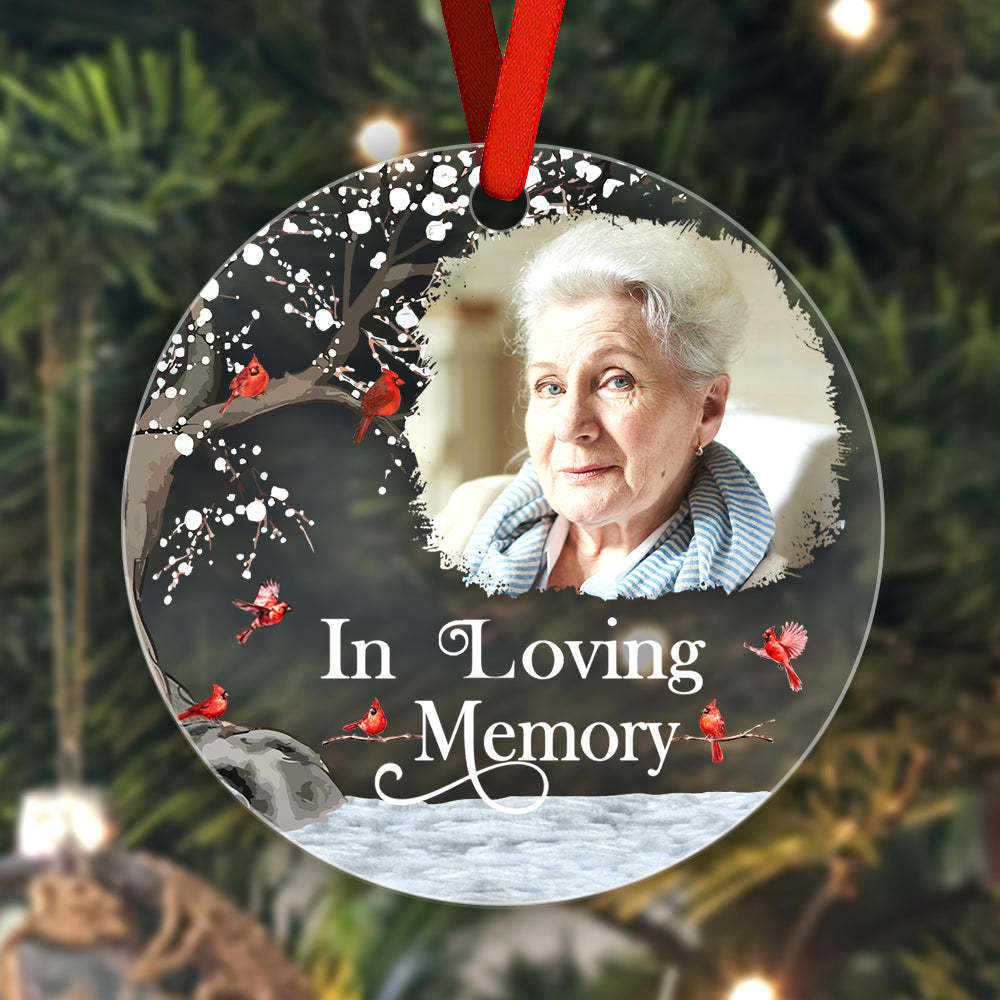 Personalized Memorial Ornament with Photo Christmas Ornament Memorial Gift for Family or Friends - MyCameraRollKeychain