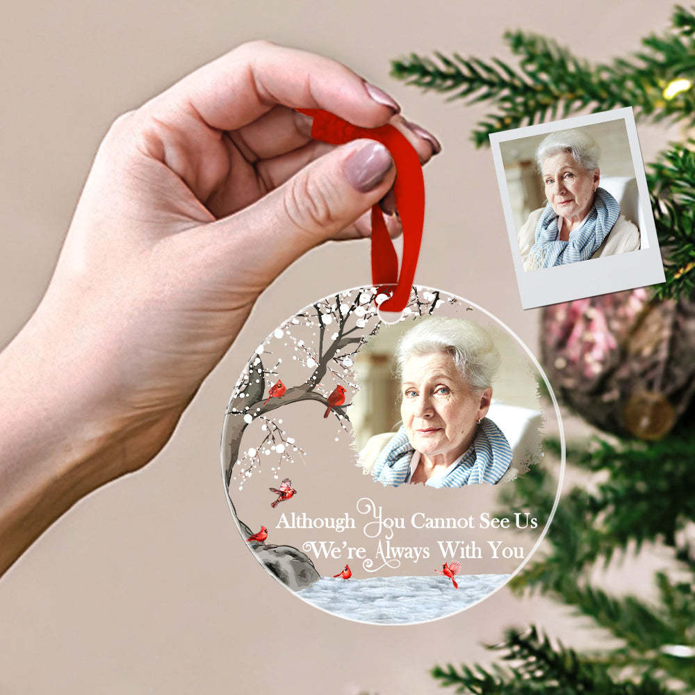 Personalized Memorial Ornament with Photo Christmas Ornament Memorial Gift for Family or Friends - MyCameraRollKeychain