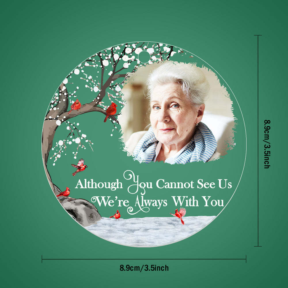 Personalized Memorial Ornament with Photo Christmas Ornament Memorial Gift for Family or Friends - MyCameraRollKeychain