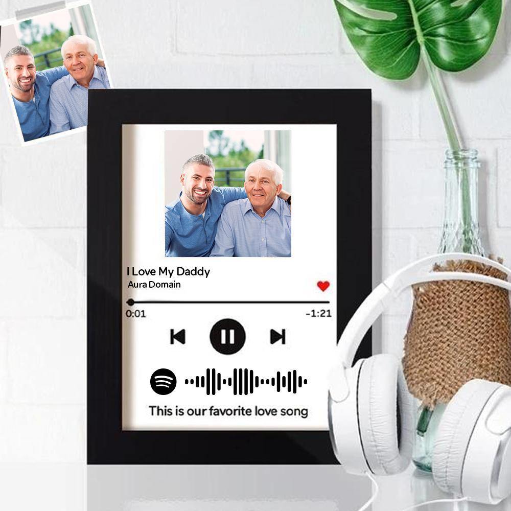 Father's Day Gift - Spotify Music Code Painting Wall Decoration With Wood Frame - myspotifyplaque