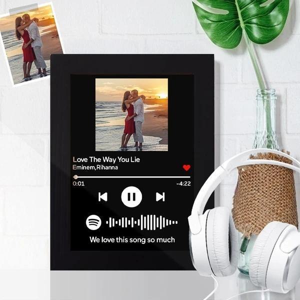 Father's Day Gift - Spotify Music Code Painting Wall Decoration With Wood Frame - myspotifyplaque