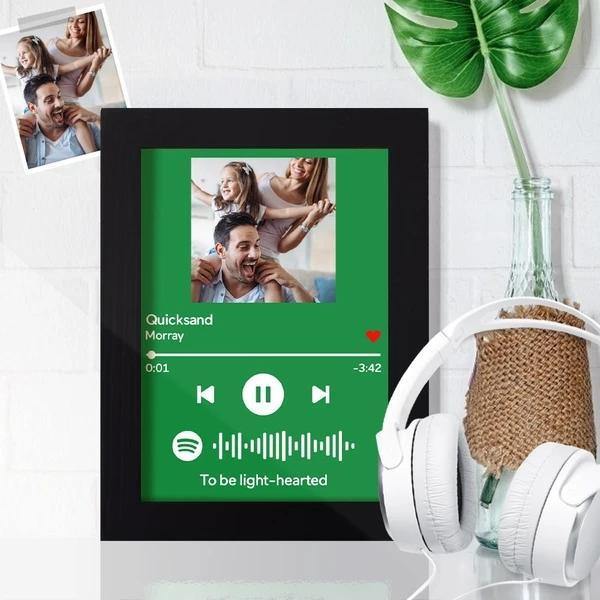 Father's Day Gift - Spotify Music Code Painting Wall Decoration With Wood Frame - myspotifyplaque