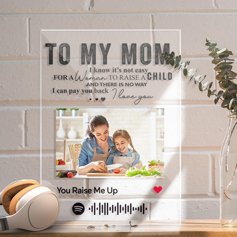 TO MY MOM - Personalized Spotify Code Music Plaque(4.7in x 6.3in) - photowatch