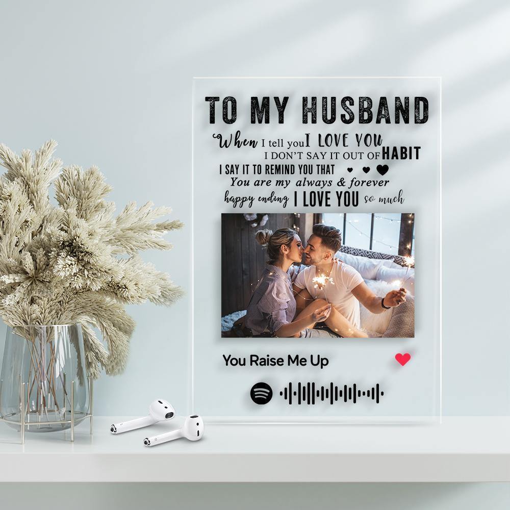 TO MY HUSBAND - Personalized Spotify Code Music Plaque(4.7in x 6.3in) - photowatch