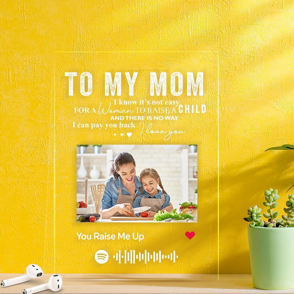 TO MY MOM - Personalized Spotify Code Music Plaque(4.7in x 6.3in) - photowatch