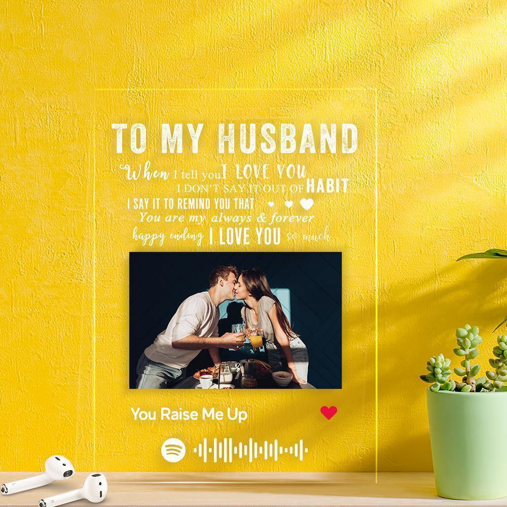 TO MY HUSBAND - Personalized Spotify Code Music Plaque(4.7in x 6.3in) - photowatch