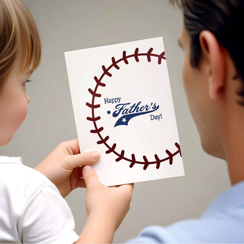 Father's Day Card Baseball Card Dad Card for Dad Sports Fan Card - MyCameraRollKeychain