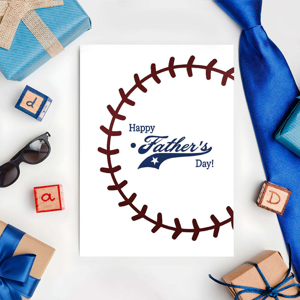 Father's Day Card Baseball Card Dad Card for Dad Sports Fan Card - MyCameraRollKeychain