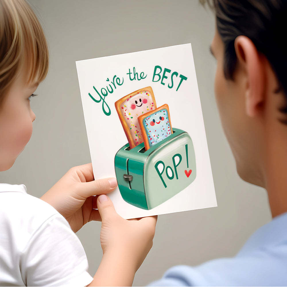 Fathers Day Card Dad Birthday Card Best Pop Card for Dad Father Birthday Card - MyCameraRollKeychain