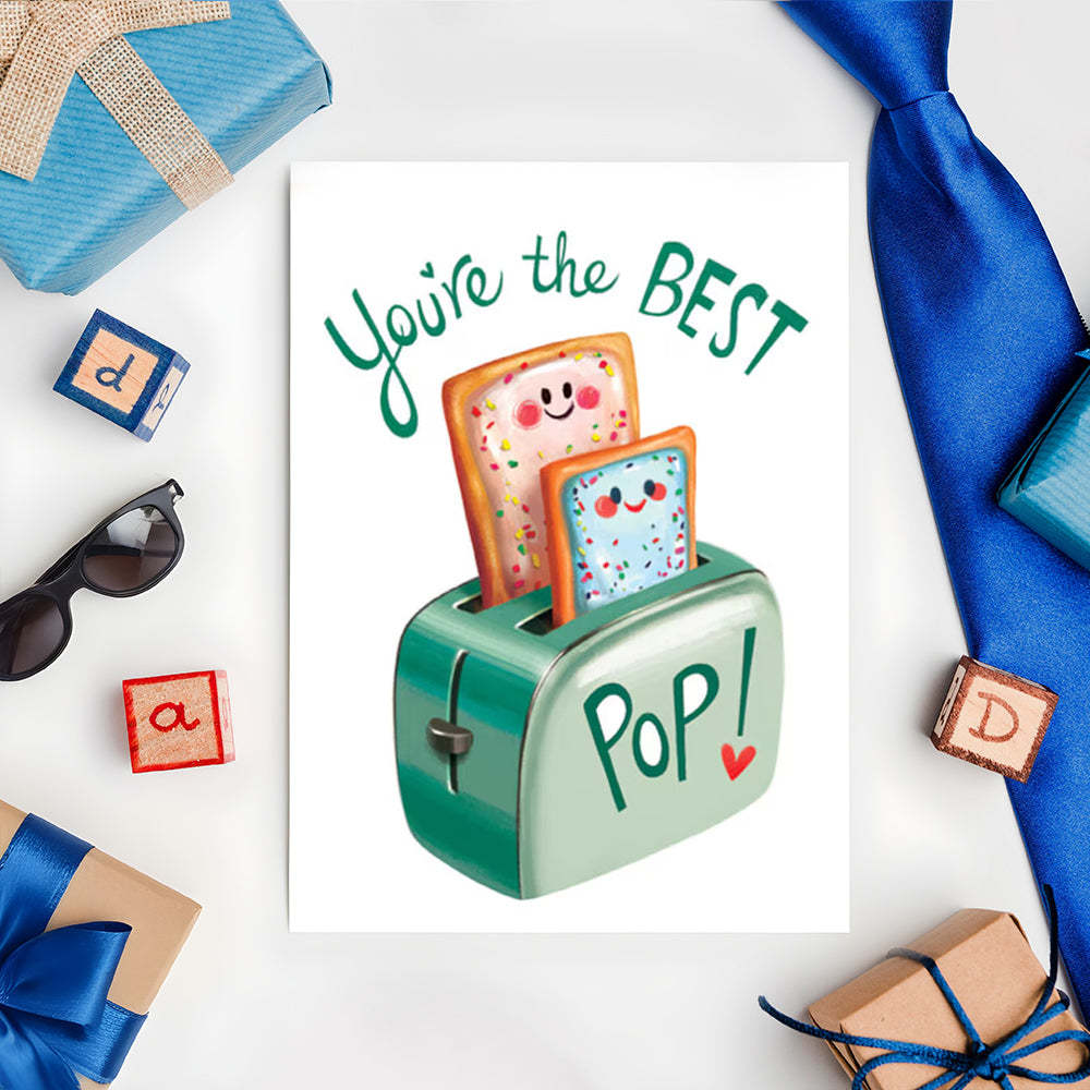 Fathers Day Card Dad Birthday Card Best Pop Card for Dad Father Birthday Card - MyCameraRollKeychain