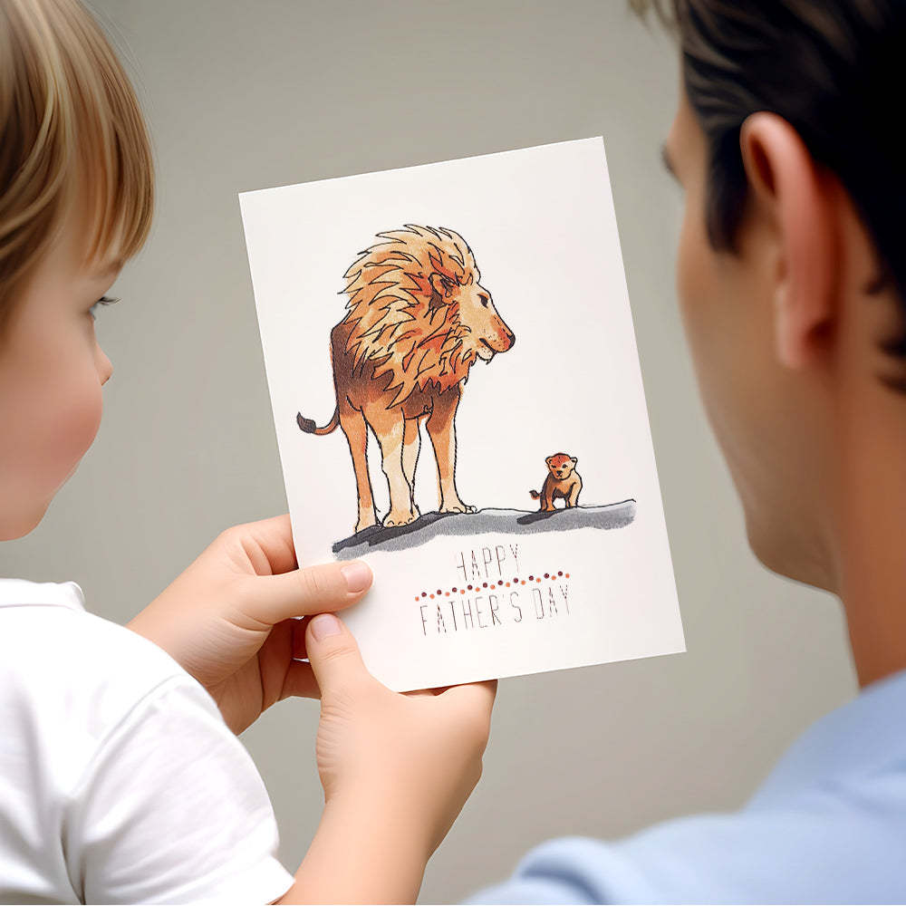 Father's Day Card Lion Father's Day Card Greeting Card for Dad - MyCameraRollKeychain