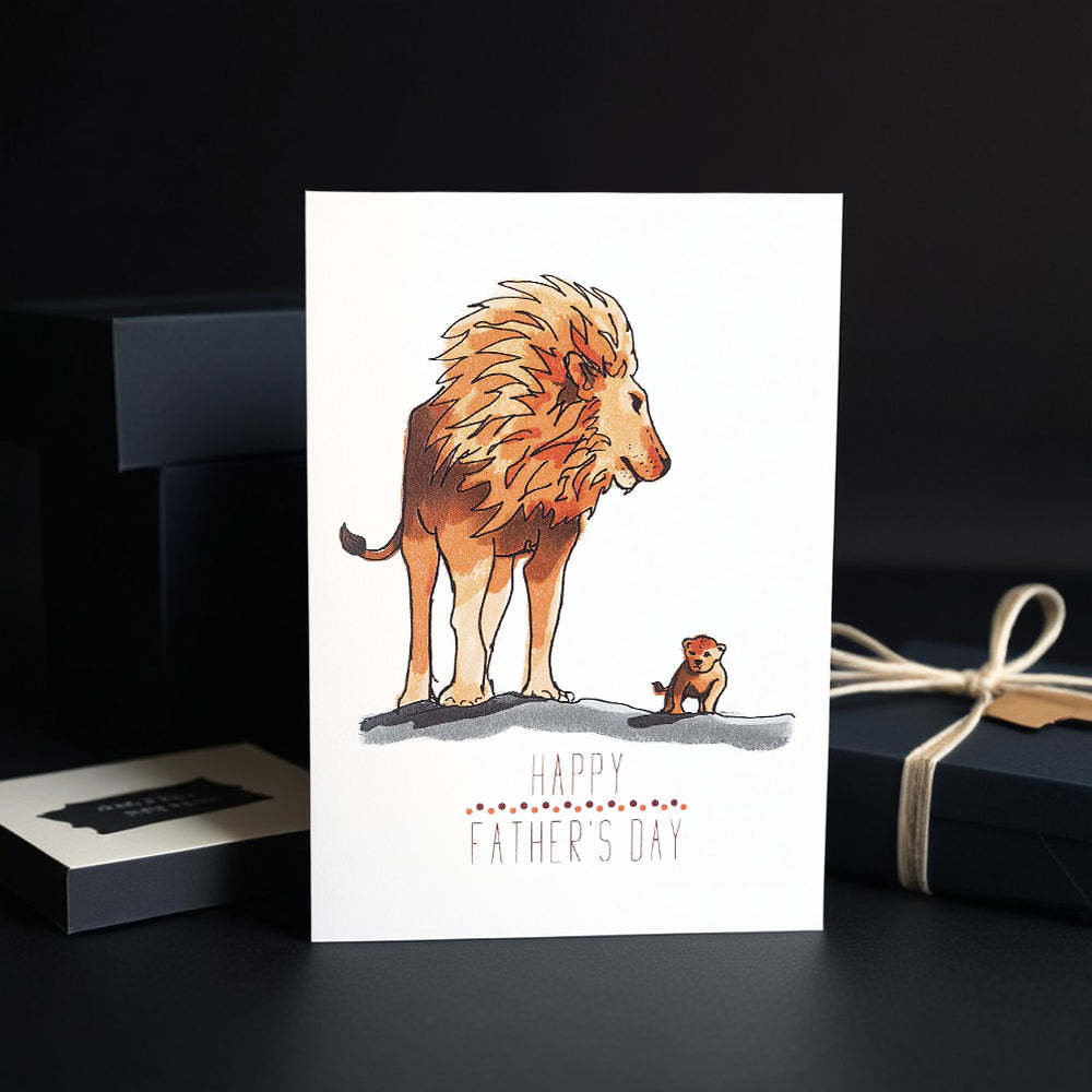 Father's Day Card Lion Father's Day Card Greeting Card for Dad - MyCameraRollKeychain