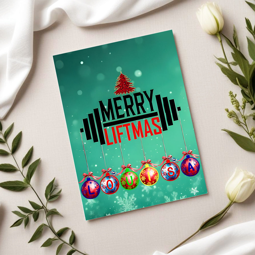 Green Christmas Card Celebrate Christmas Greeting Card