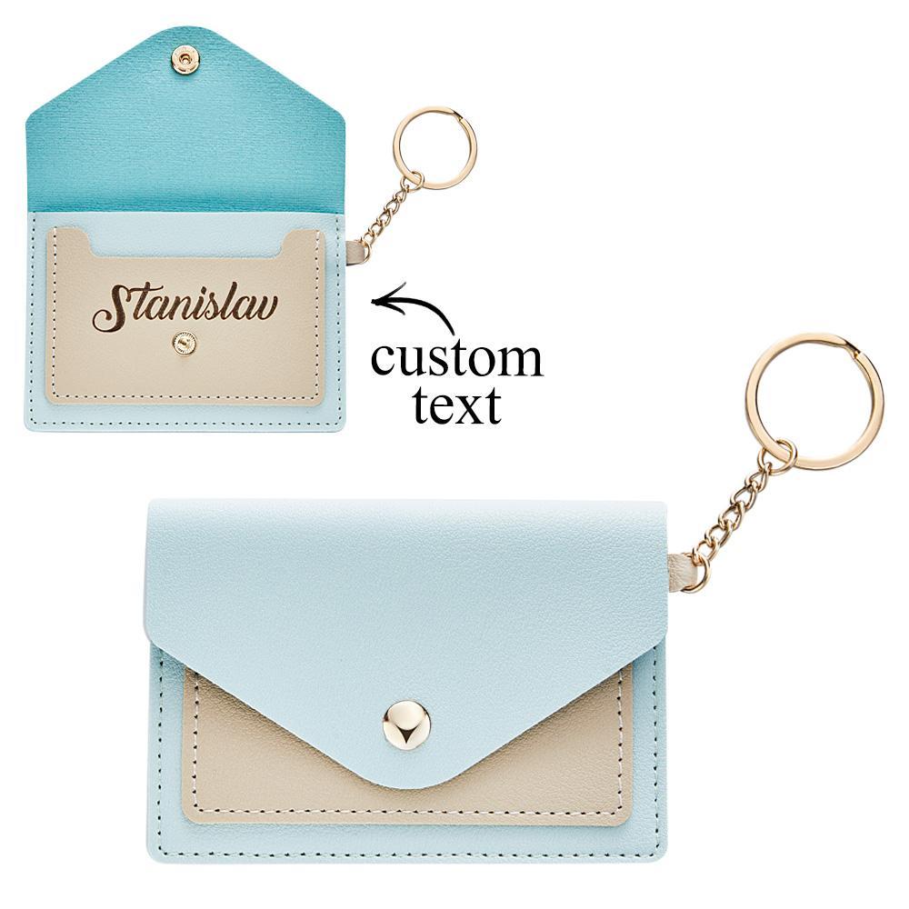 Custom Engraved Keychain Wallet Leather Card Holder Creative Gifts - MyCameraRollKeychain