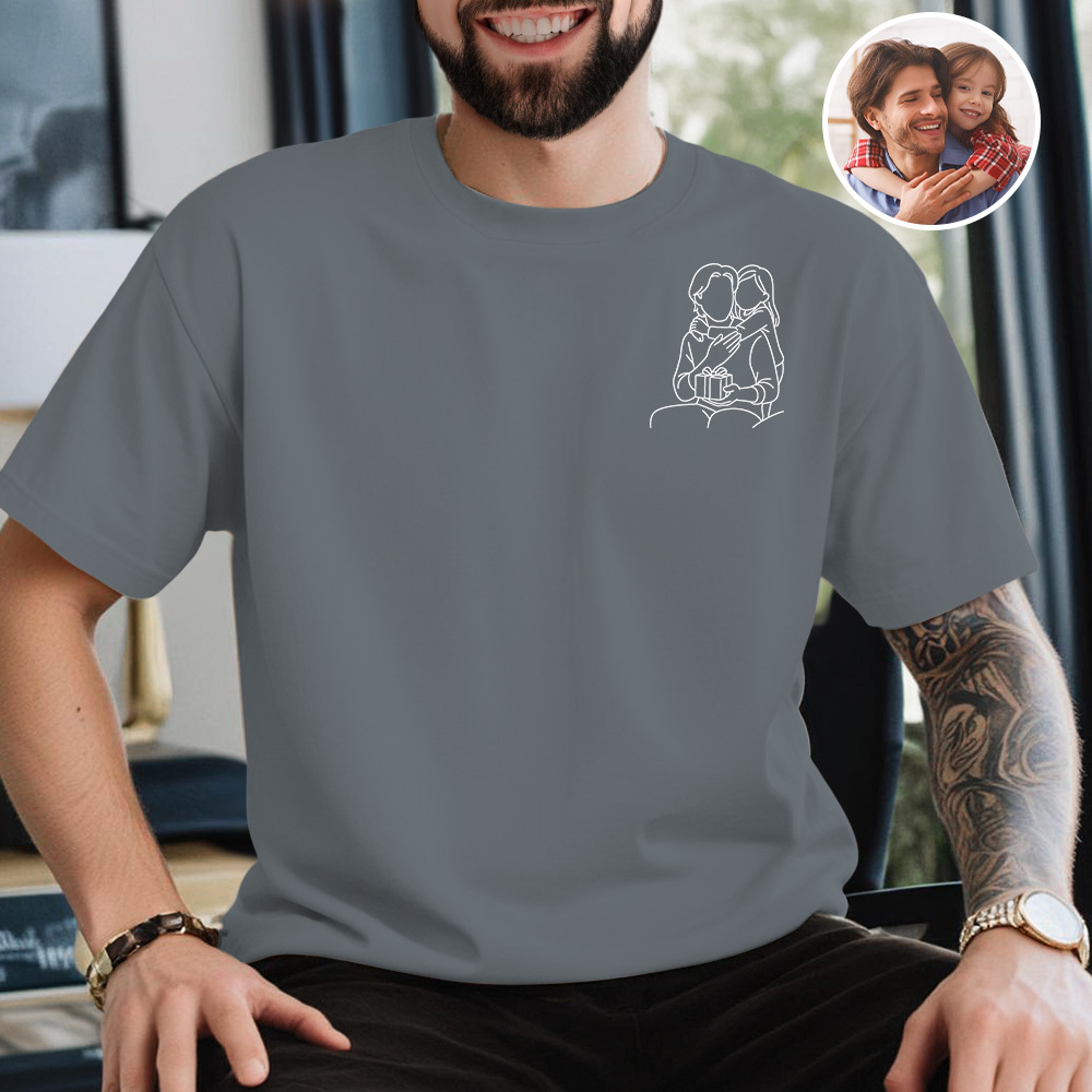 Custom Photo Shirt for Dad Personalized Dad Portrait Shirt Custom Dad Shirt with Photo - MyCameraRollKeychain
