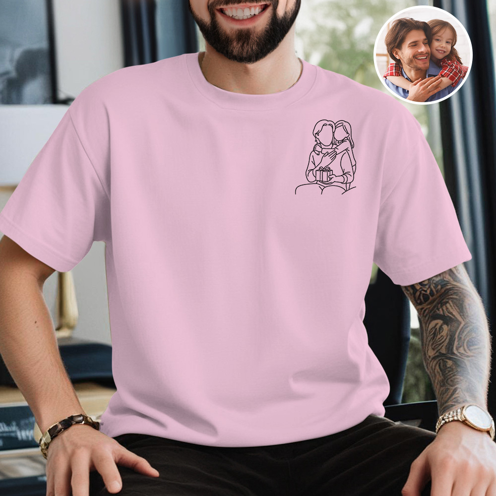 Custom Photo Shirt for Dad Personalized Dad Portrait Shirt Custom Dad Shirt with Photo - MyCameraRollKeychain