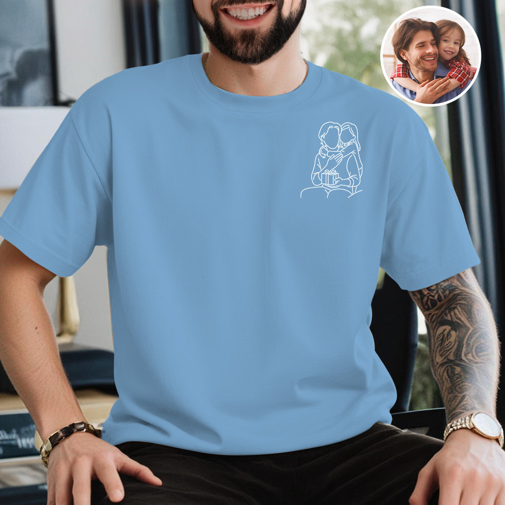 Custom Photo Shirt for Dad Personalized Dad Portrait Shirt Custom Dad Shirt with Photo - MyCameraRollKeychain