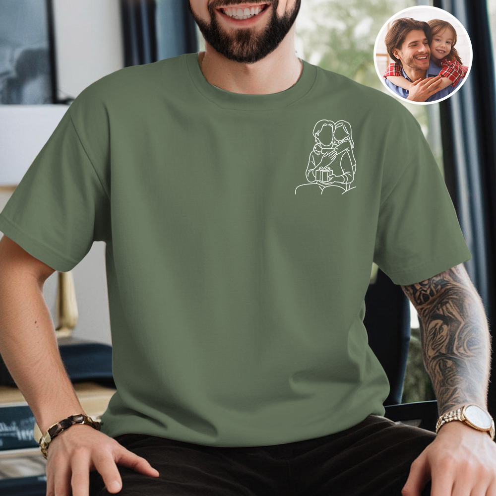 Custom Photo Shirt for Dad Personalized Dad Portrait Shirt Custom Dad Shirt with Photo - MyCameraRollKeychain