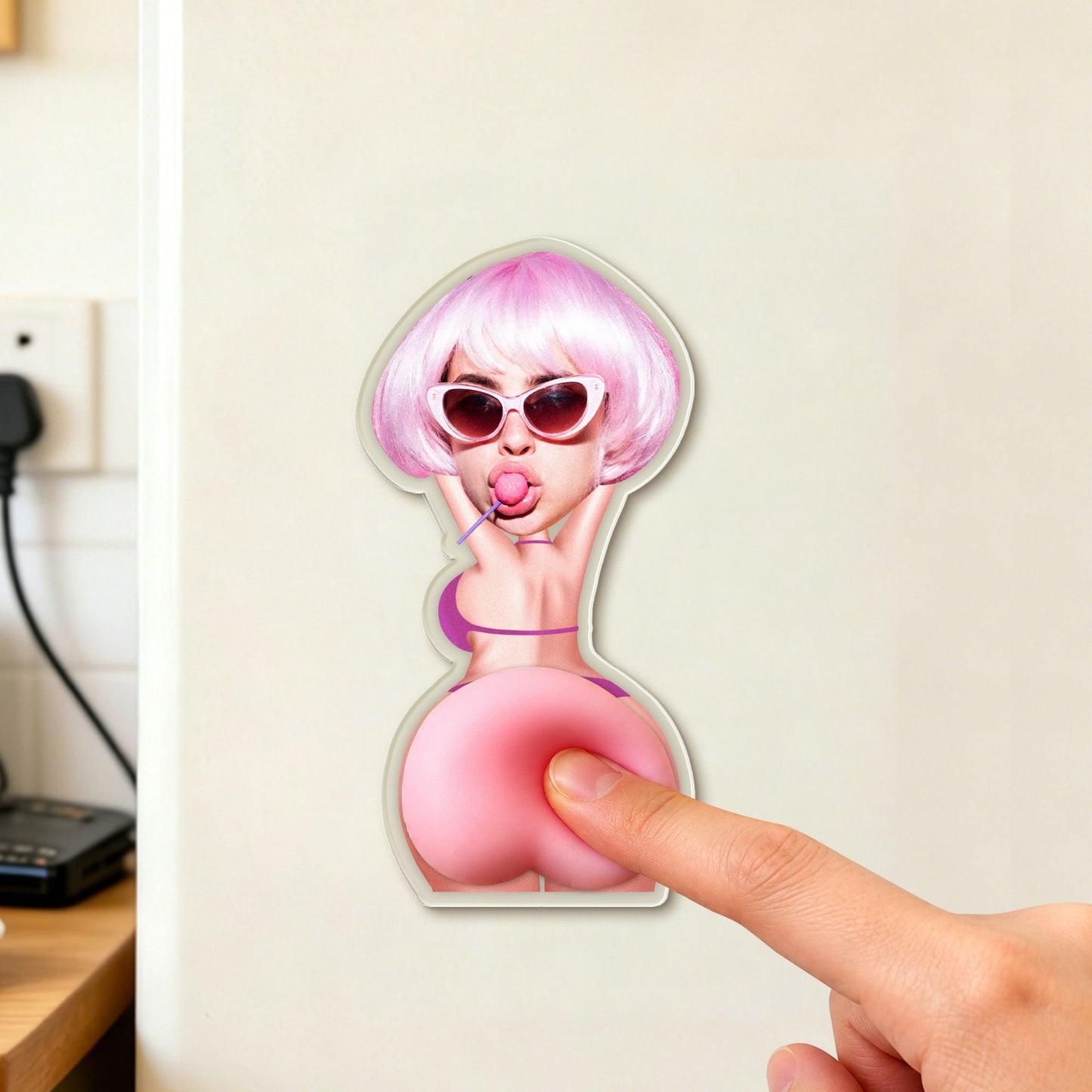 Custom Face Squishy Belly Anti-collision Sticker Personalized Photo Sticker with Soft Squeeze Belly Fathers Day Gift