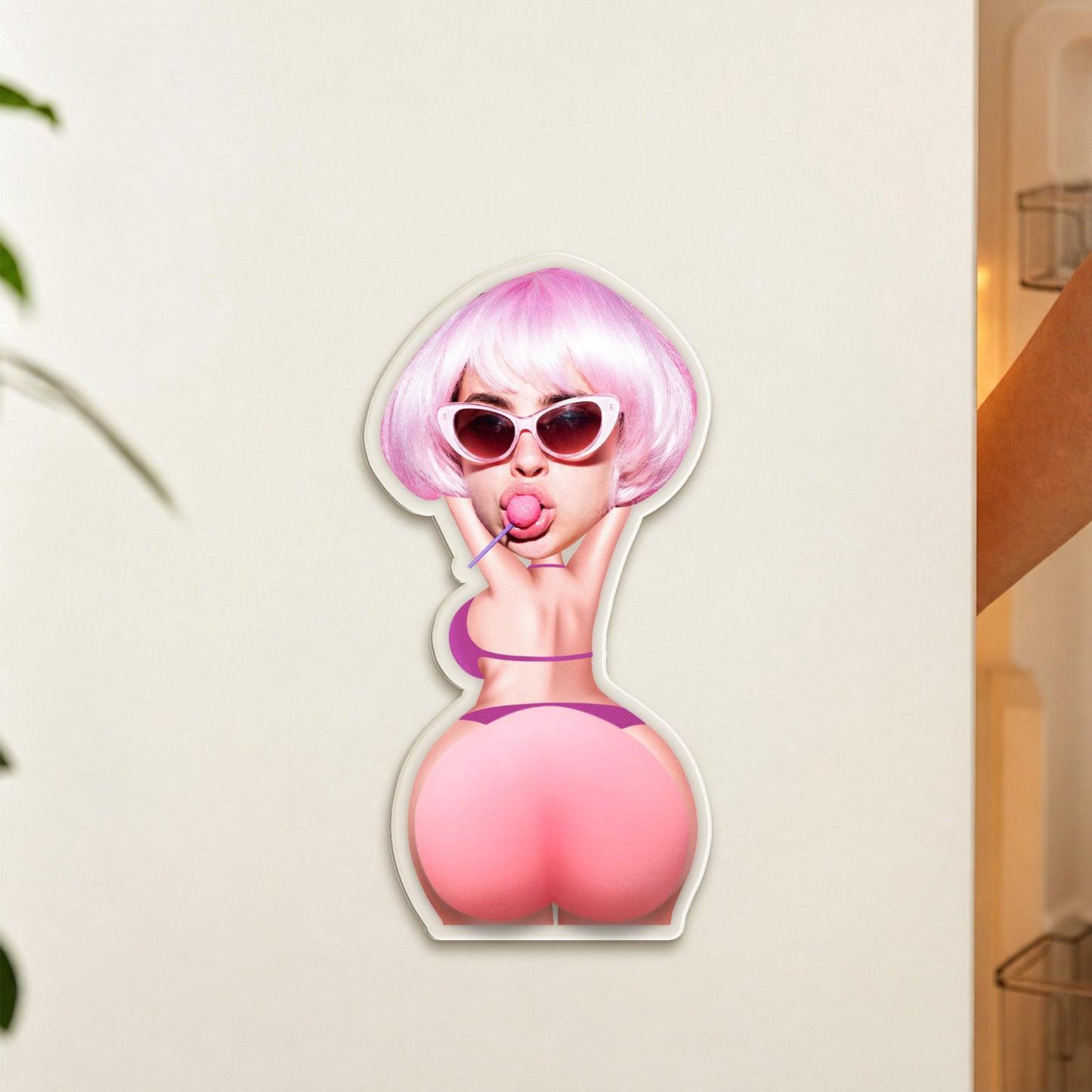 Custom Face Squishy Belly Anti-collision Sticker Personalized Photo Sticker with Soft Squeeze Belly Fathers Day Gift