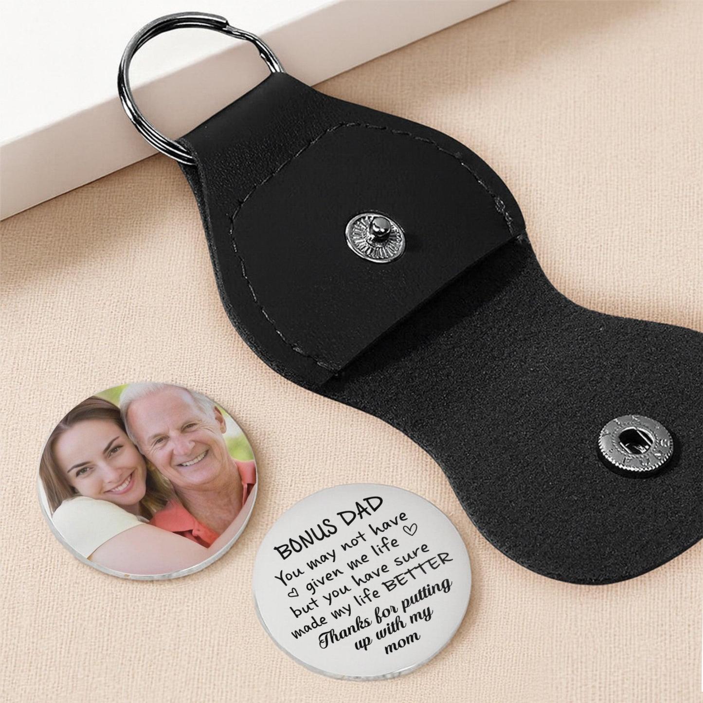 Bonus Dad, Better Life Thanks Keychain - Personalized Custom Pocket Hug