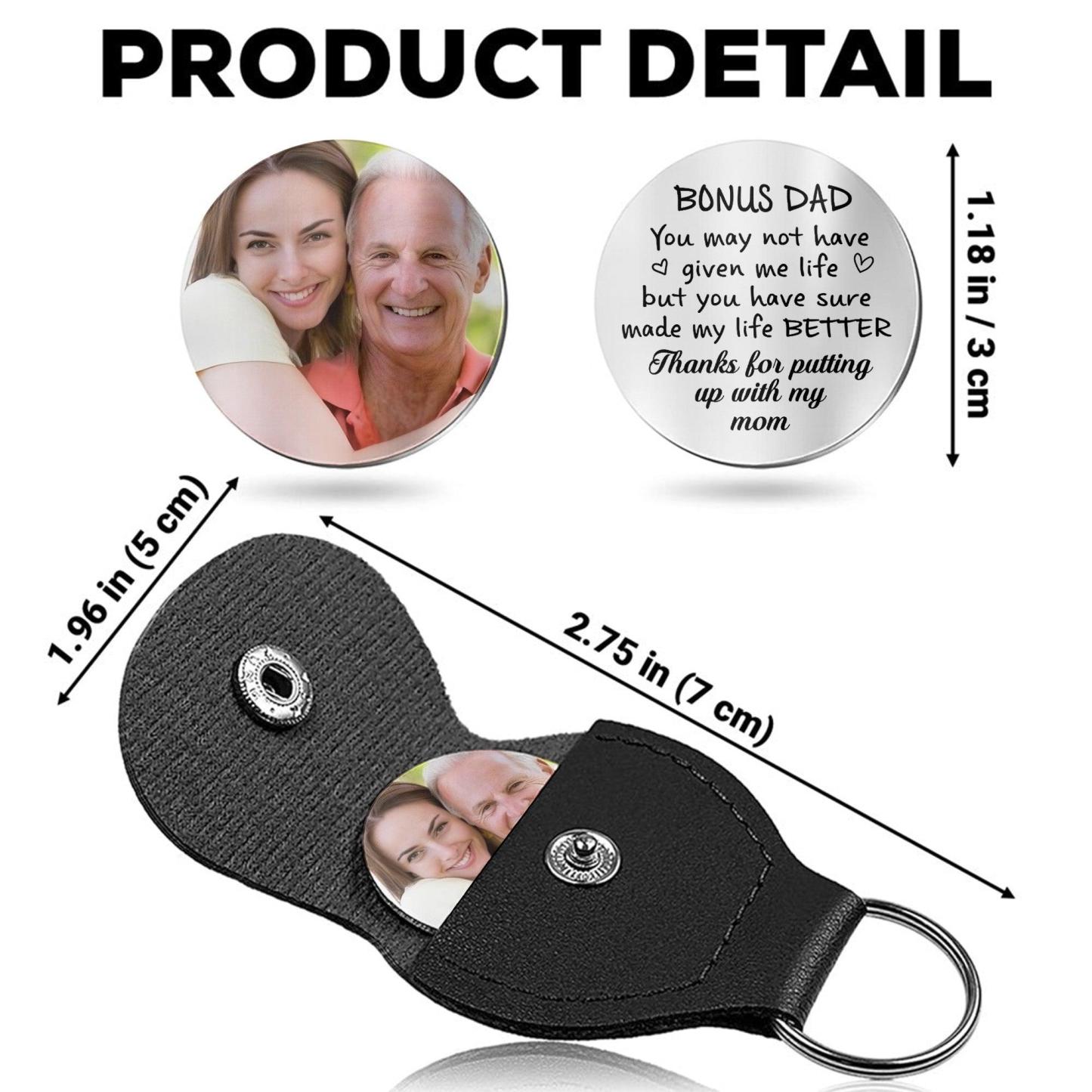 Bonus Dad, Better Life Thanks Keychain - Personalized Custom Pocket Hug