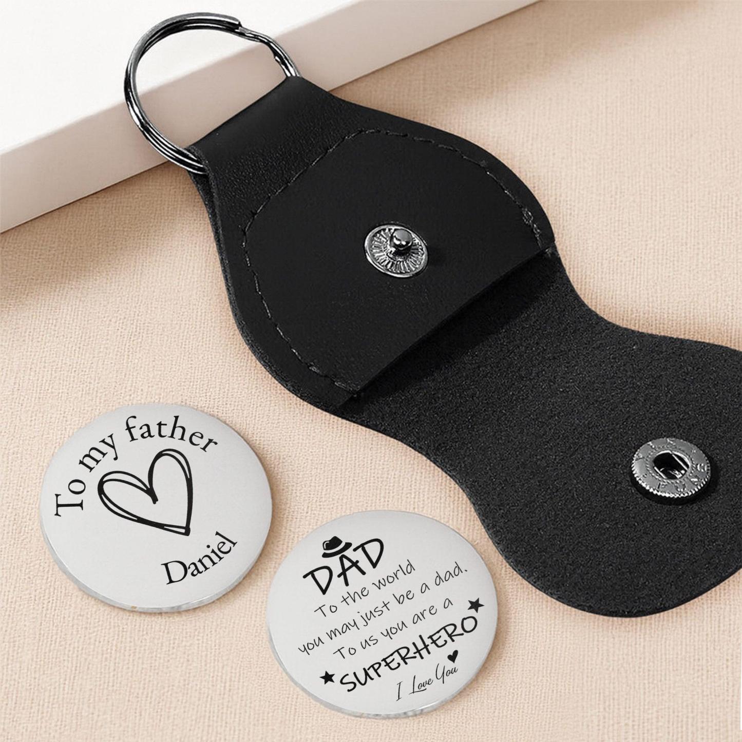 To My Father To Us You Are A Superhero Heart And Stars - Personalized Custom Pocket Hug