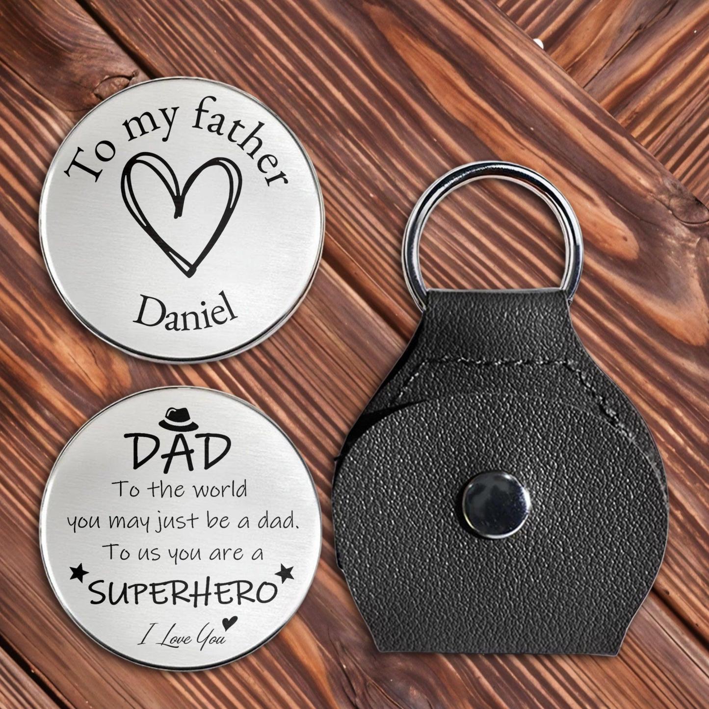 To My Father To Us You Are A Superhero Heart And Stars - Personalized Custom Pocket Hug