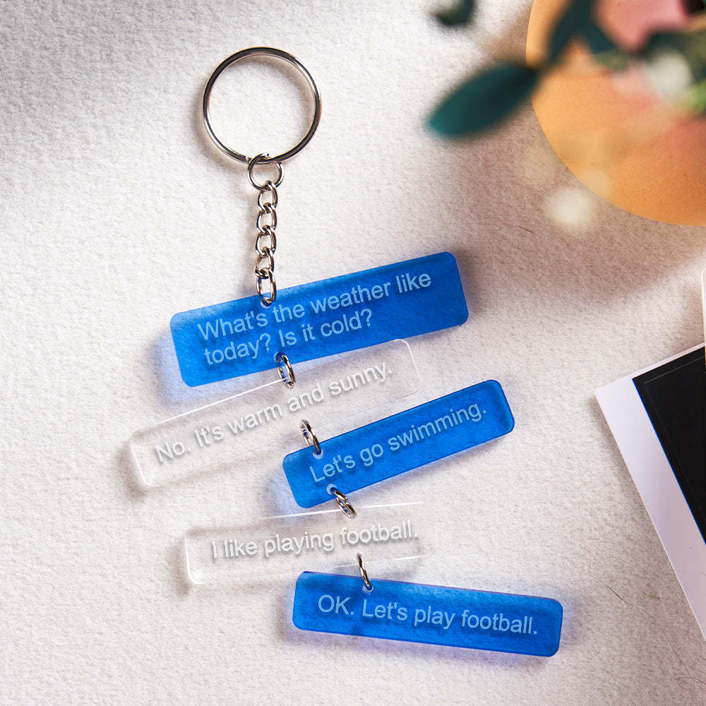 Custom Text Message Acrylic Keychain Personalized Funny Words Key Ring Birthday Gifts - MyCameraRollKeychain