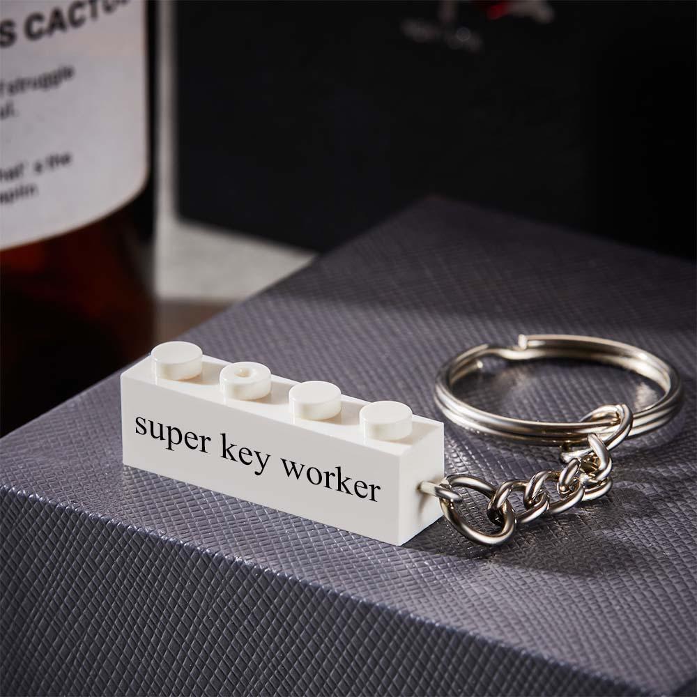 Personalized White Block Keychain Engraved Colorful Keychain Gifts For Her - MyCameraRollKeychain