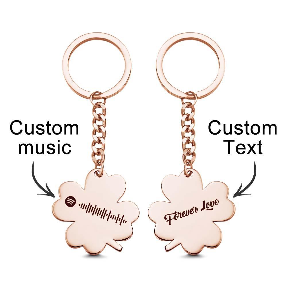 Custom Music Keychain Scannable Spotify Code Song Shamrock Keychain Gifts - MyCameraRollKeychain