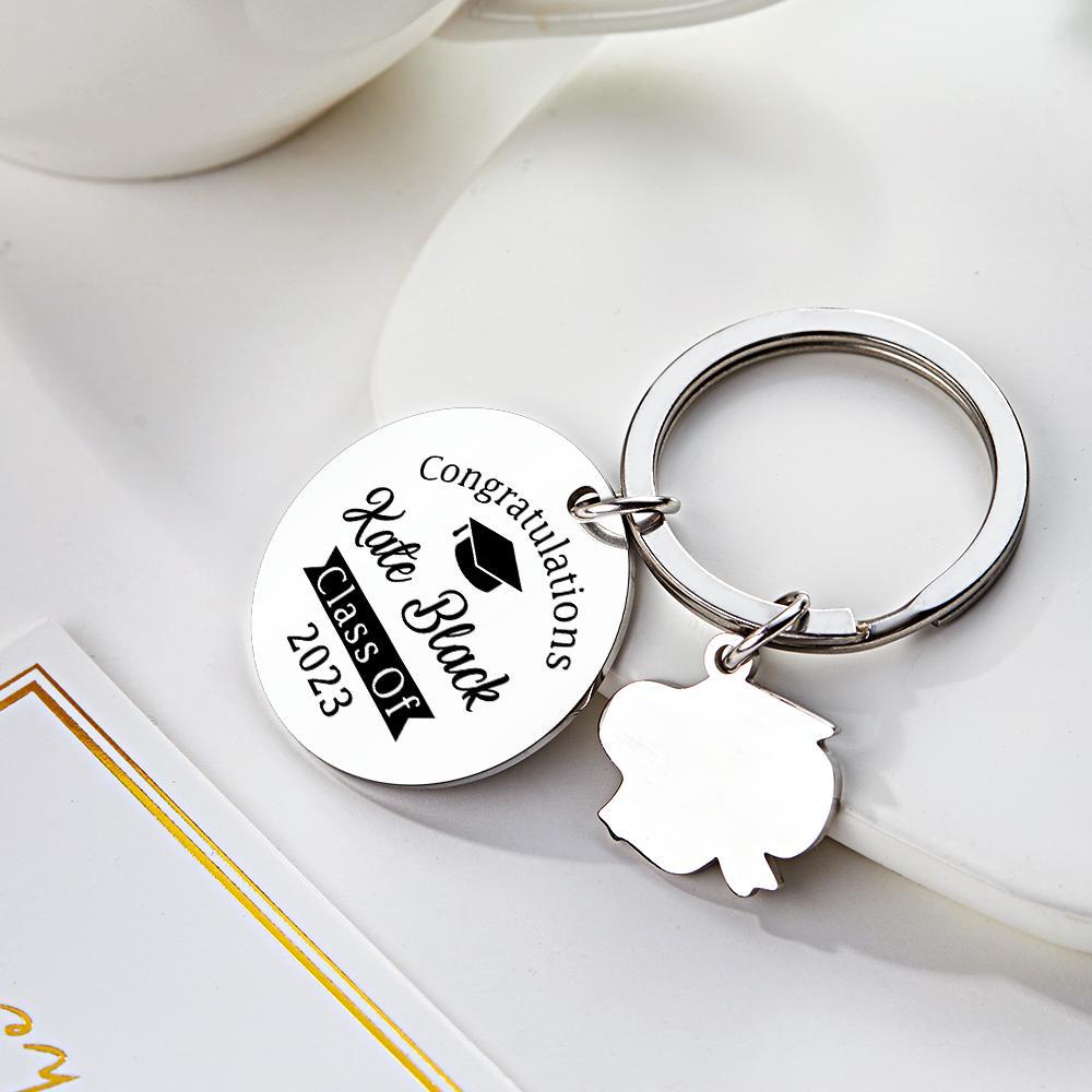 Personalized Graduation Photo Keychain Custom Engraved Commemorative Gifts for Him - MyCameraRollKeychain