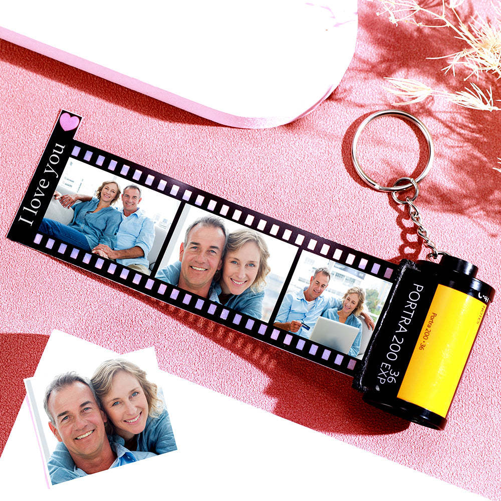 Custom Text For The Film Roll Keychain Personalized Picture Camera Roll Keychain with Reel Album Customized Anniversary Gifts