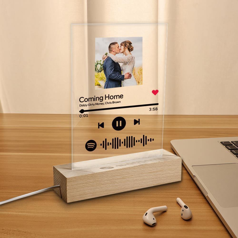 Photo Night Light - Spotify Code Music Plaque Glass For Lover(5.9in x 7.7in) - photowatch